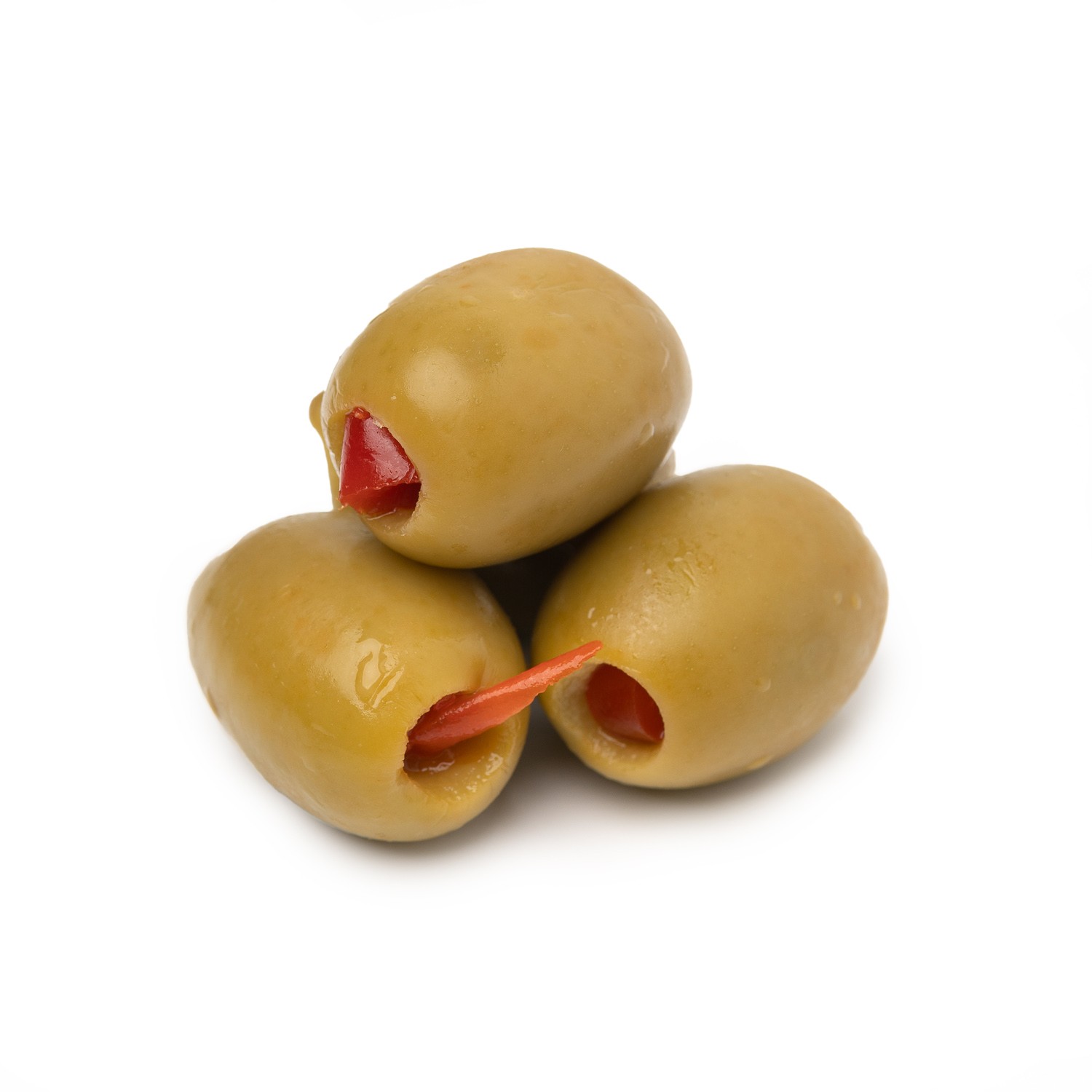 Green Olives with Red Natural Pepper